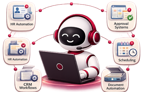 AI business automation workflow illustration