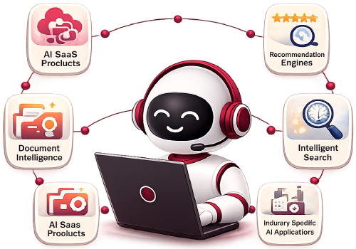 Custom AI application development illustration