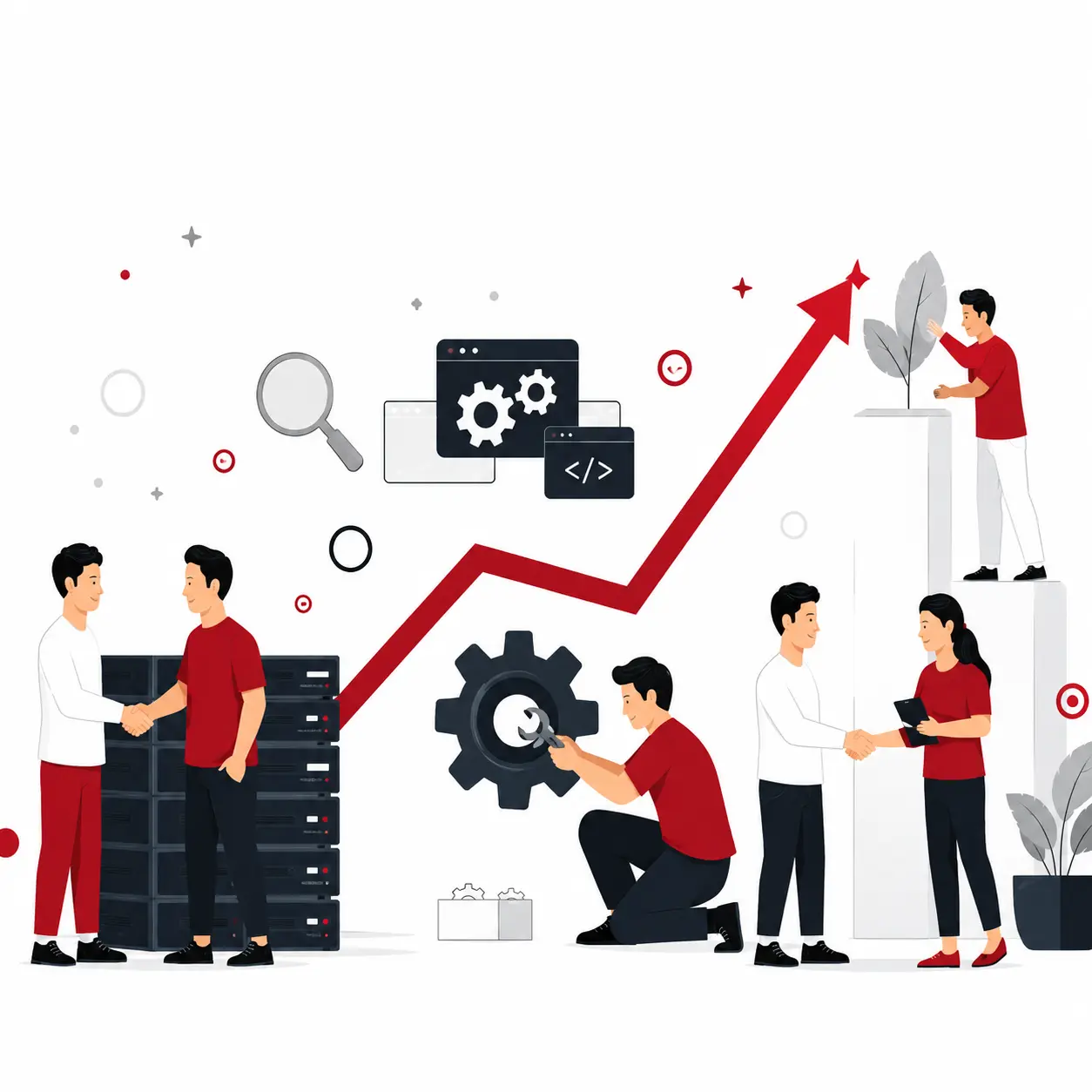 Post-launch software maintenance and support illustration