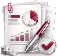 AI generated reports and business documents illustration