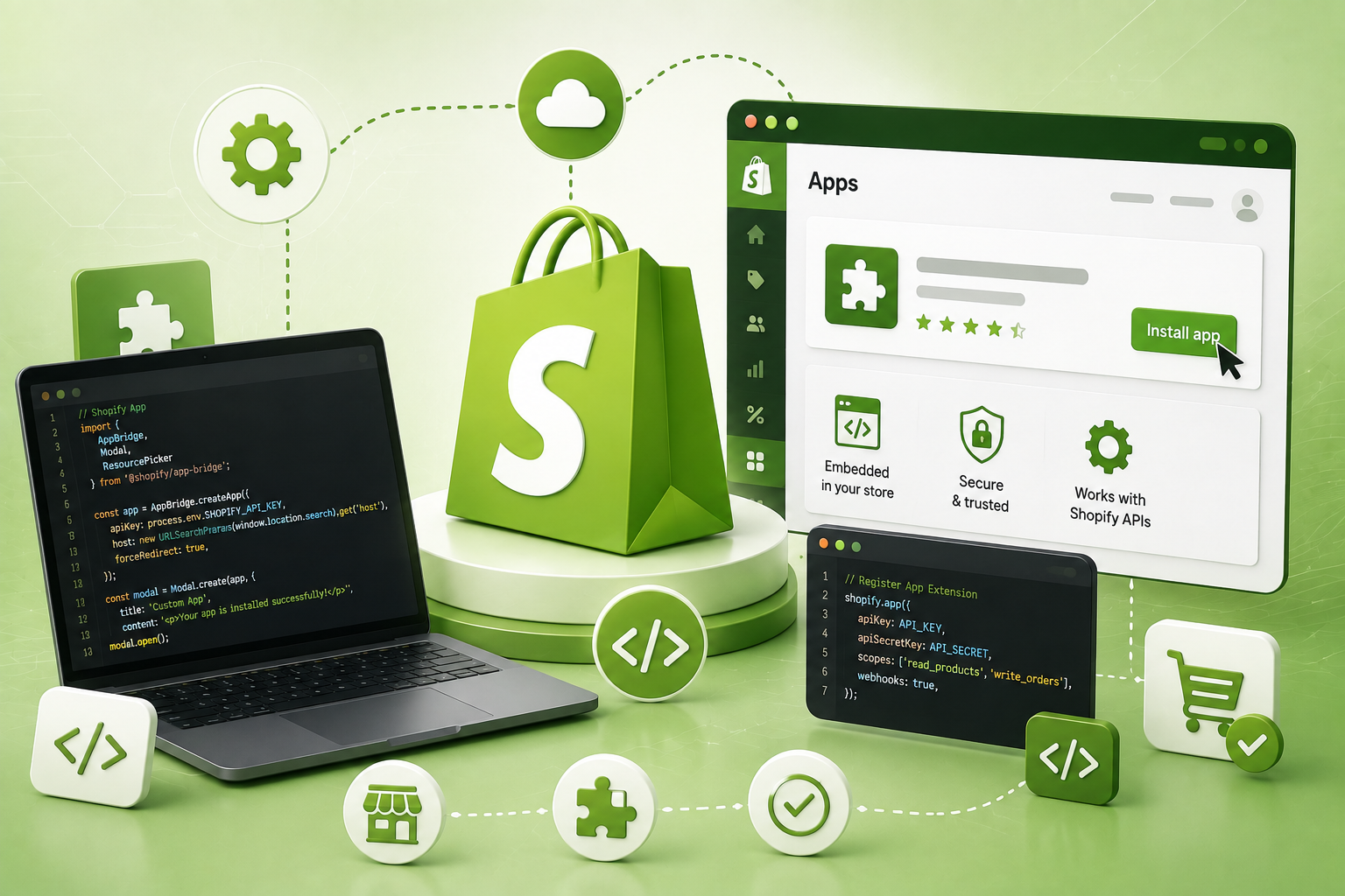 Shopify App Development Services – Build custom, secure and scalable Shopify apps for workflows, integrations and App Store