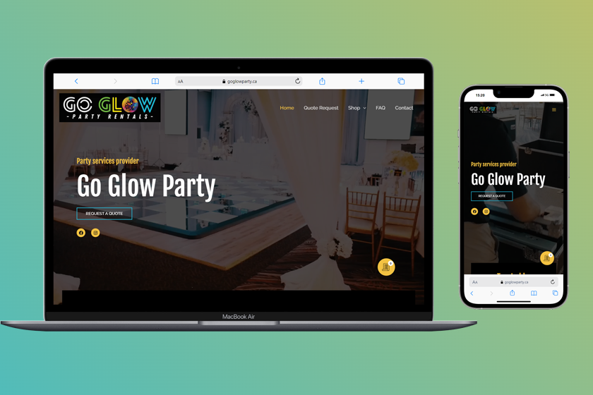 Go Glow Party Rentals Website