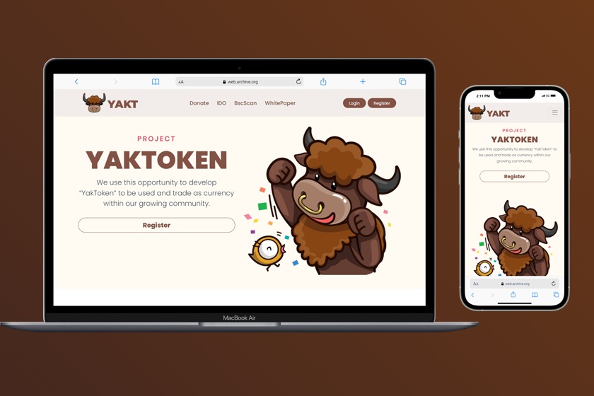 YAKTOKEN Currency Website